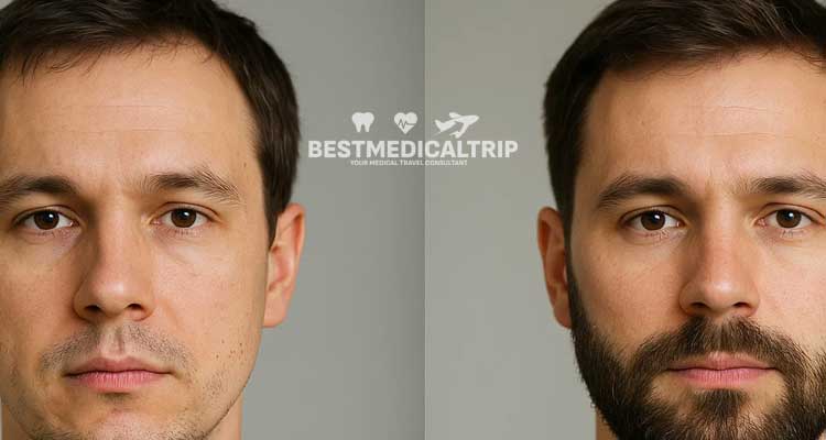 Beard transplant before after