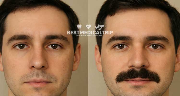 Before and After Mustache